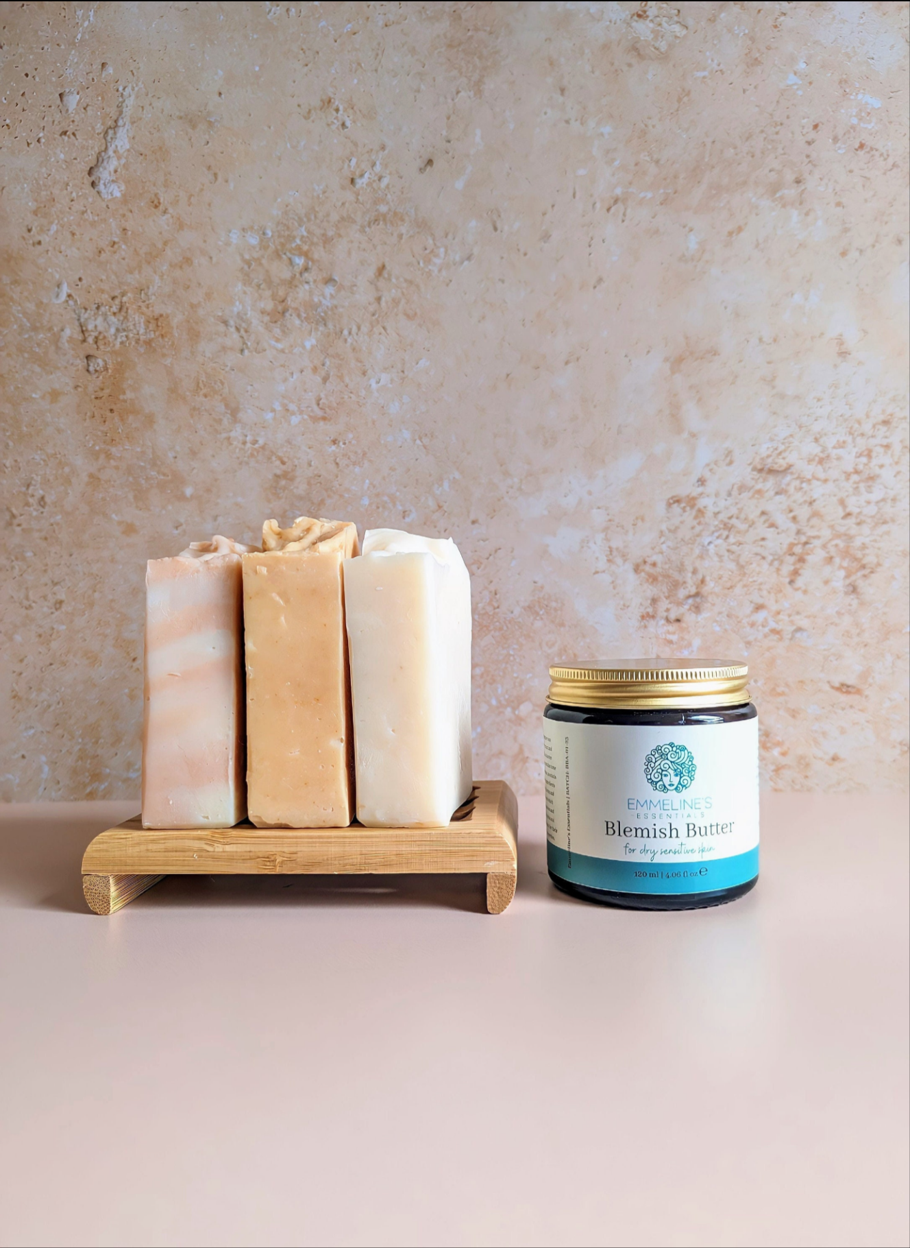 Soap trio, blemish butter and dish set